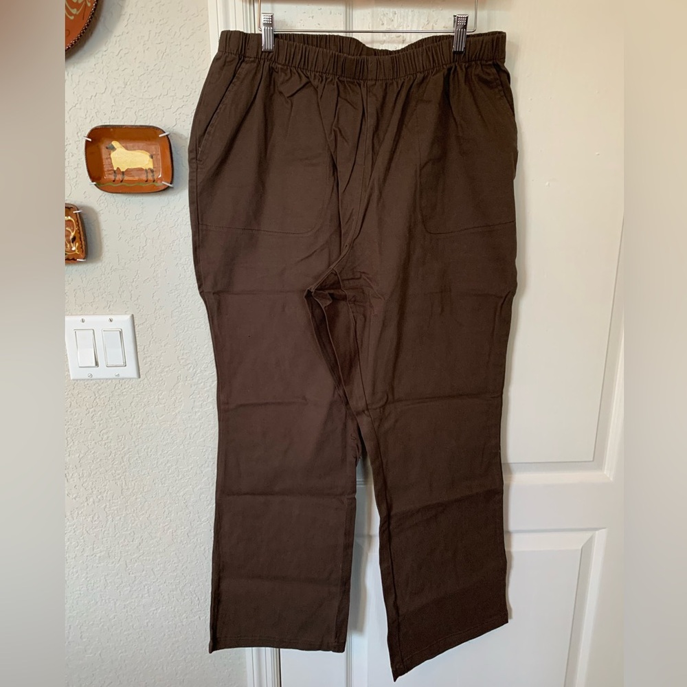 Woman Within Brown Woven Pants, Size 22W